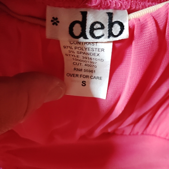 Deb Vibrant Pink Ruched Prom Dress - Picture 3 of 3